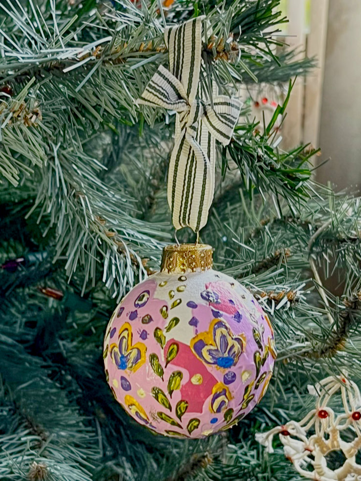 Painted Glass Bauble Ornaments, Multiple Styles