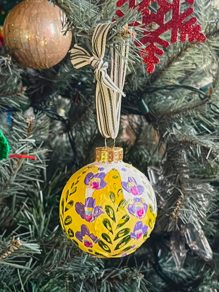 Painted Glass Bauble Ornaments, Multiple Styles