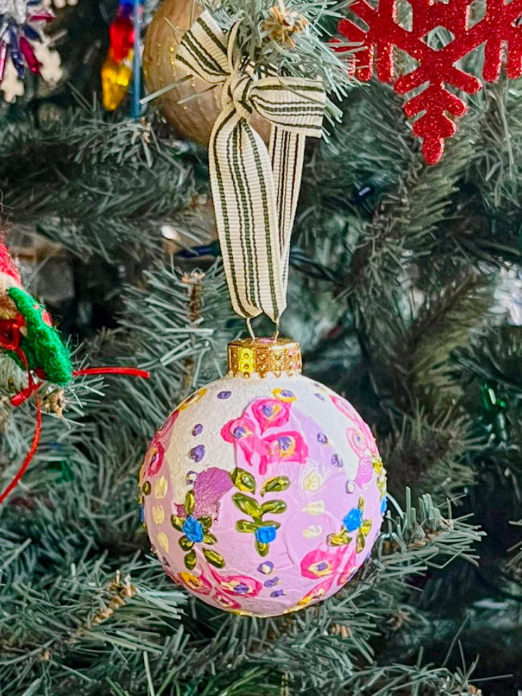 Painted Glass Bauble Ornaments, Multiple Styles